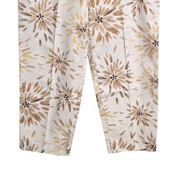 Talbots Vintage Stretch Ivory Petal Burst High Rise Straight Leg Pants Sz 16 - Picture 5 of 9